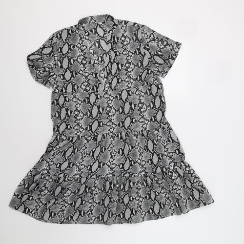 Preworn Womens Grey Animal Print  A-Line  Size M