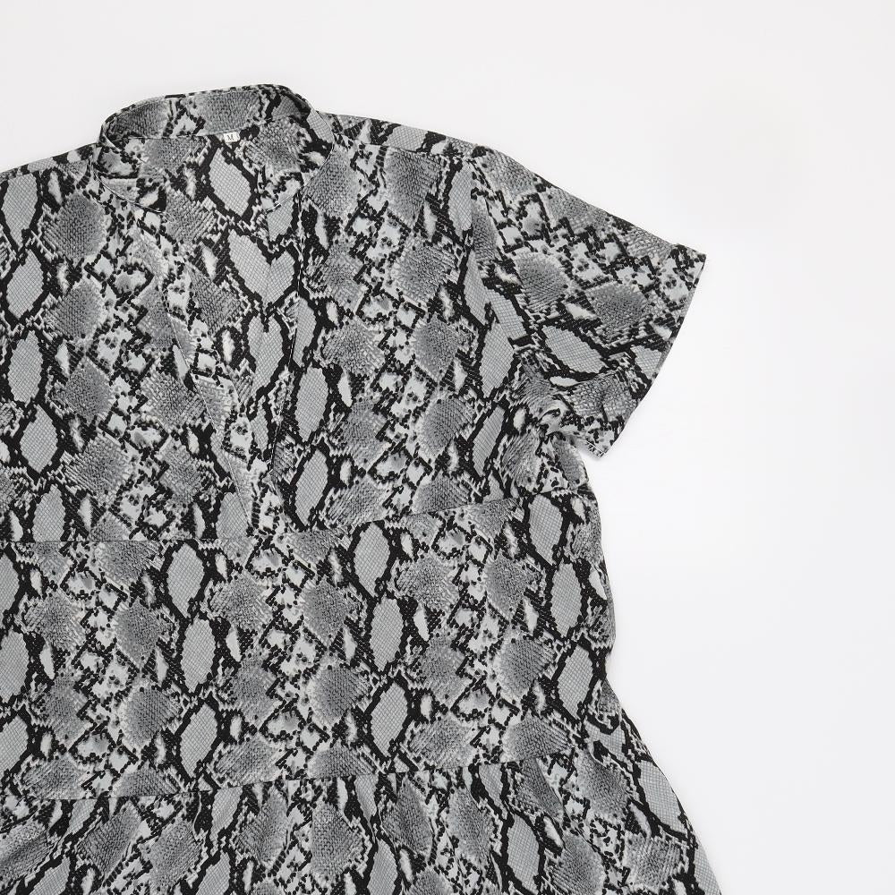 Preworn Womens Grey Animal Print  A-Line  Size M