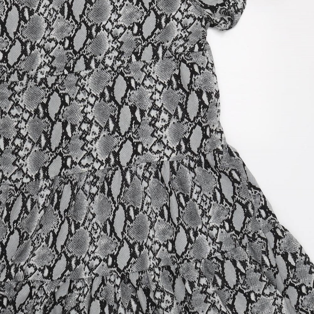 Preworn Womens Grey Animal Print  A-Line  Size M