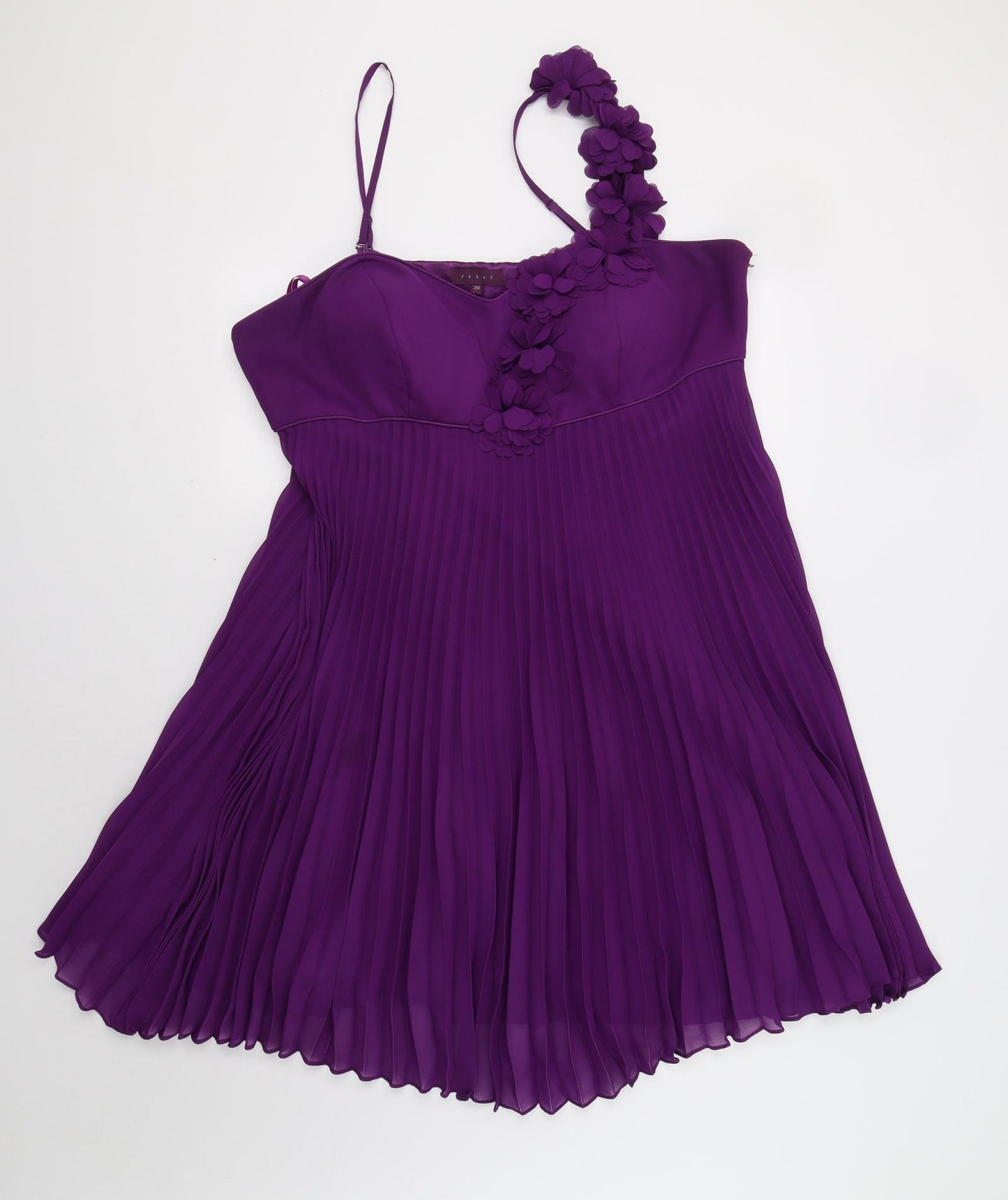 Debut Womens Purple   A-Line  Size 20  - Flower Detail