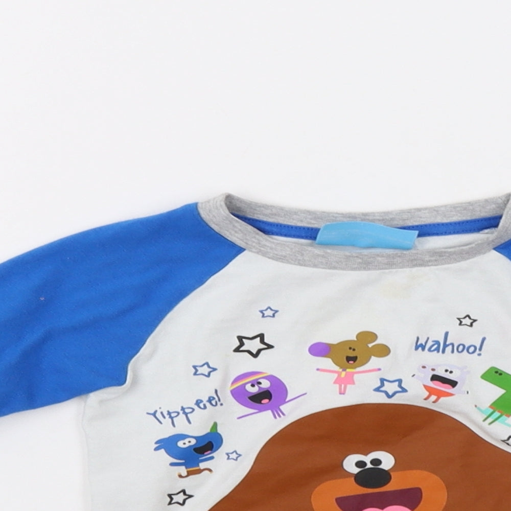 TU Boys Blue Colourblock  Basic Polo Size 2-3 Years  - Hey Duggee
