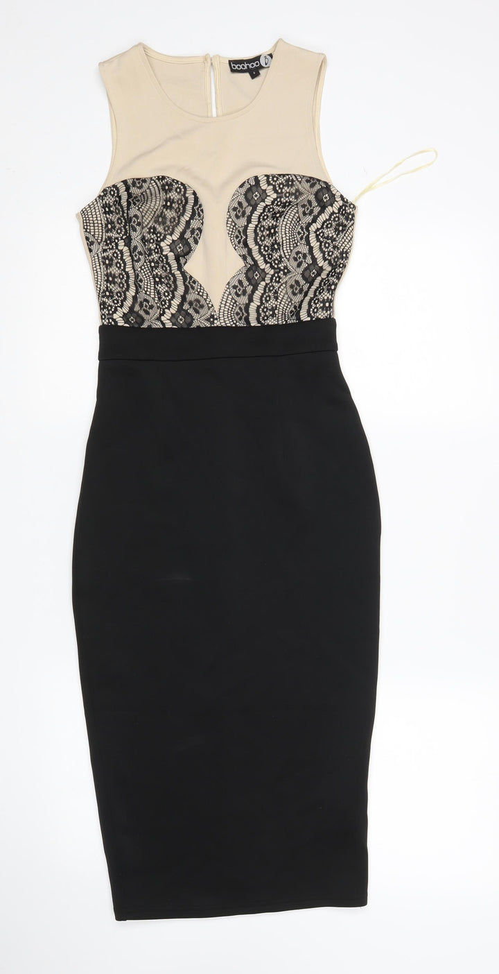 Boohoo Womens Multicoloured Pencil Dress Size 6