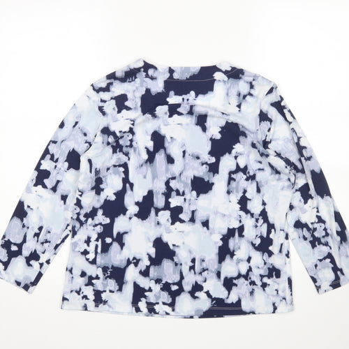 Eastex Womens Blue Geometric  Basic Blouse Size 12