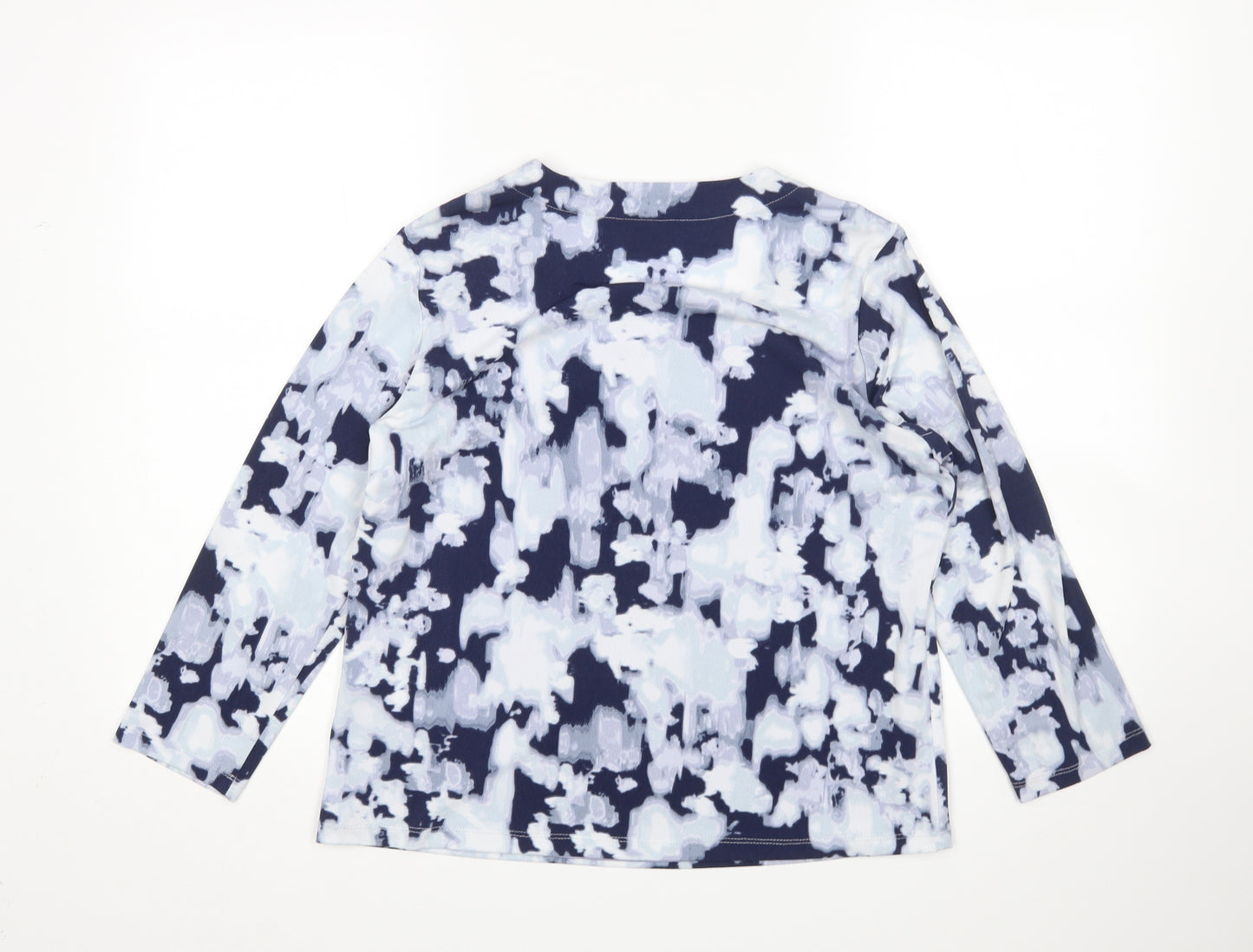 Eastex Womens Blue Geometric  Basic Blouse Size 12