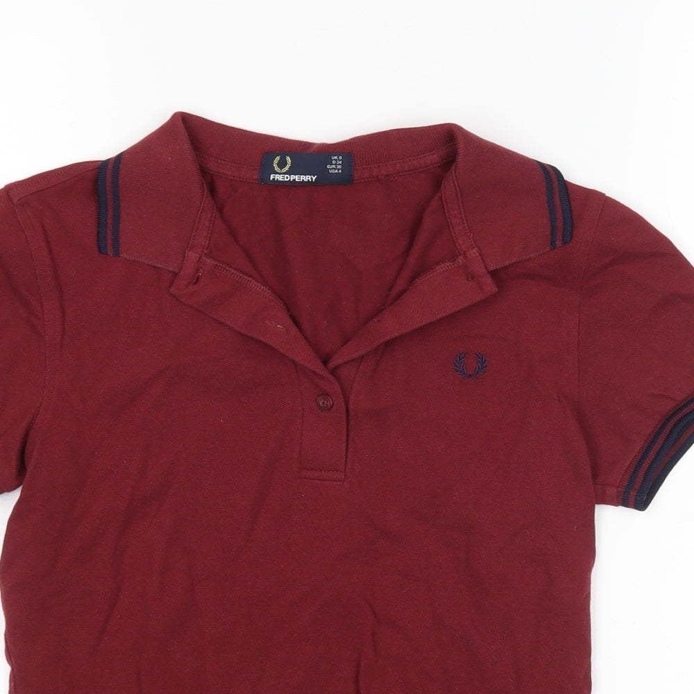 Fred Perry Womens Red   Basic Polo Size 8