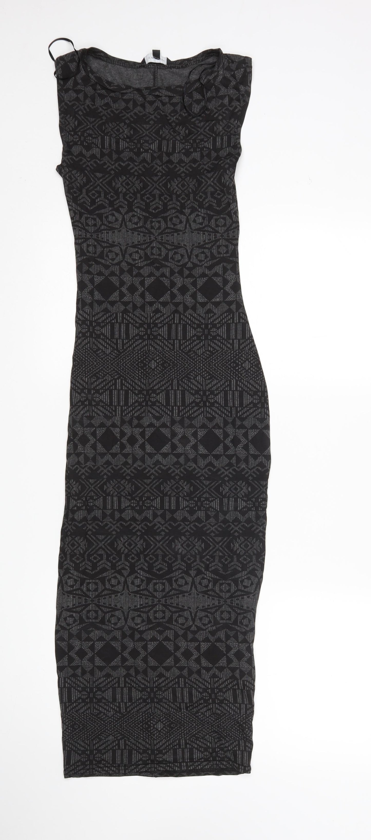 New Look Womens Grey Argyle/Diamond  Pencil Dress  Size 6