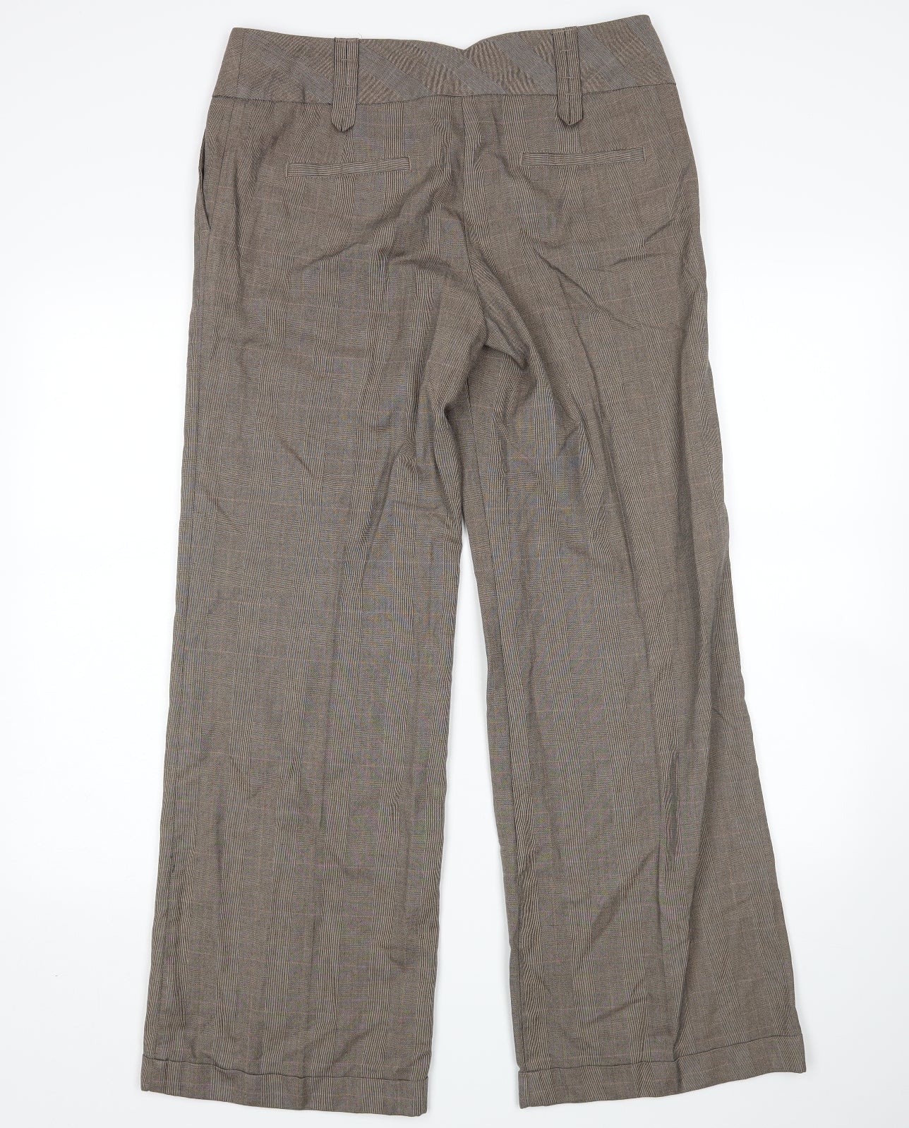 NEXT Womens Brown Check  Trousers  Size 12 L31 in