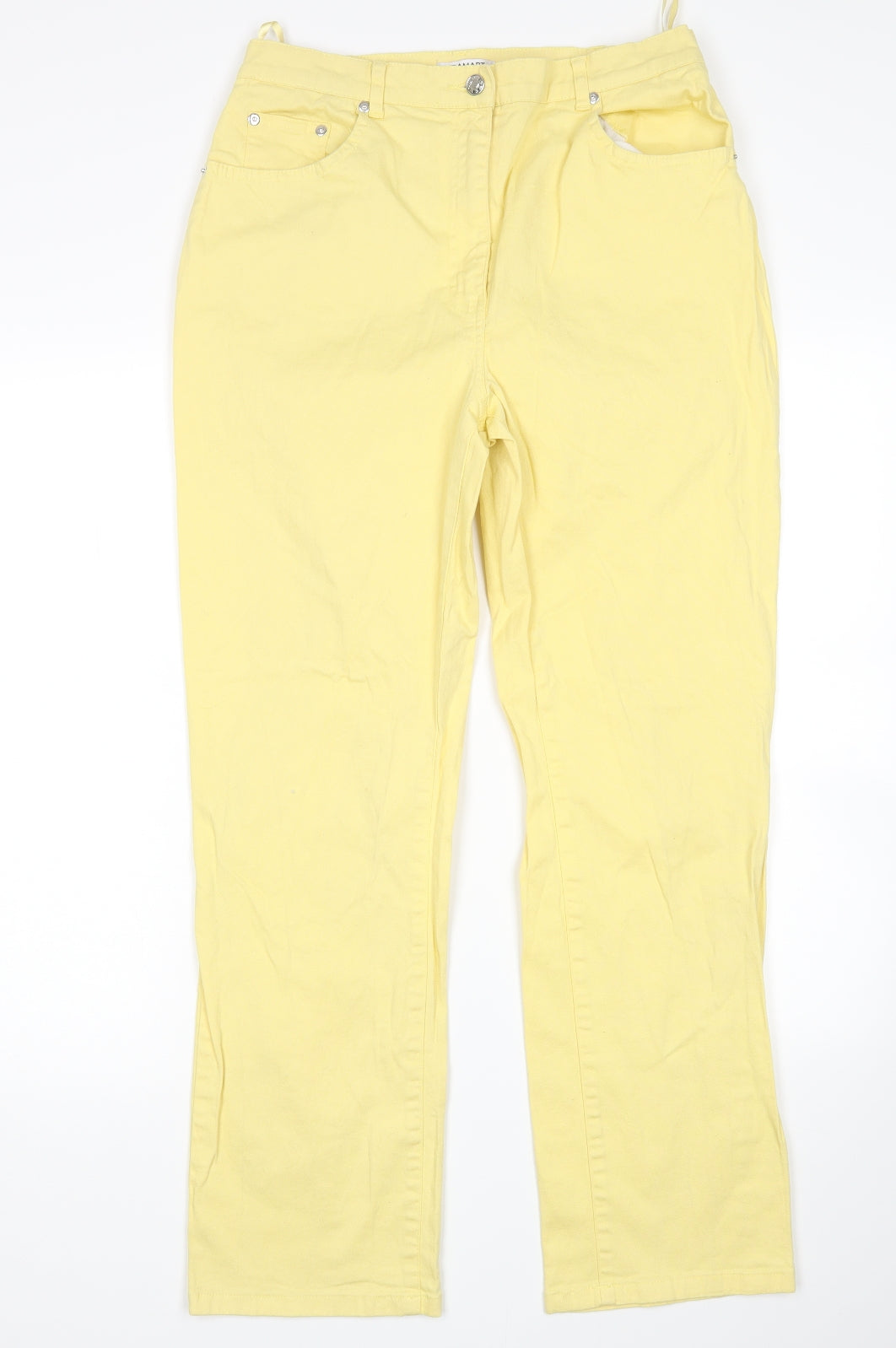 Damart Womens Yellow   Straight Jeans Size 14 L29 in