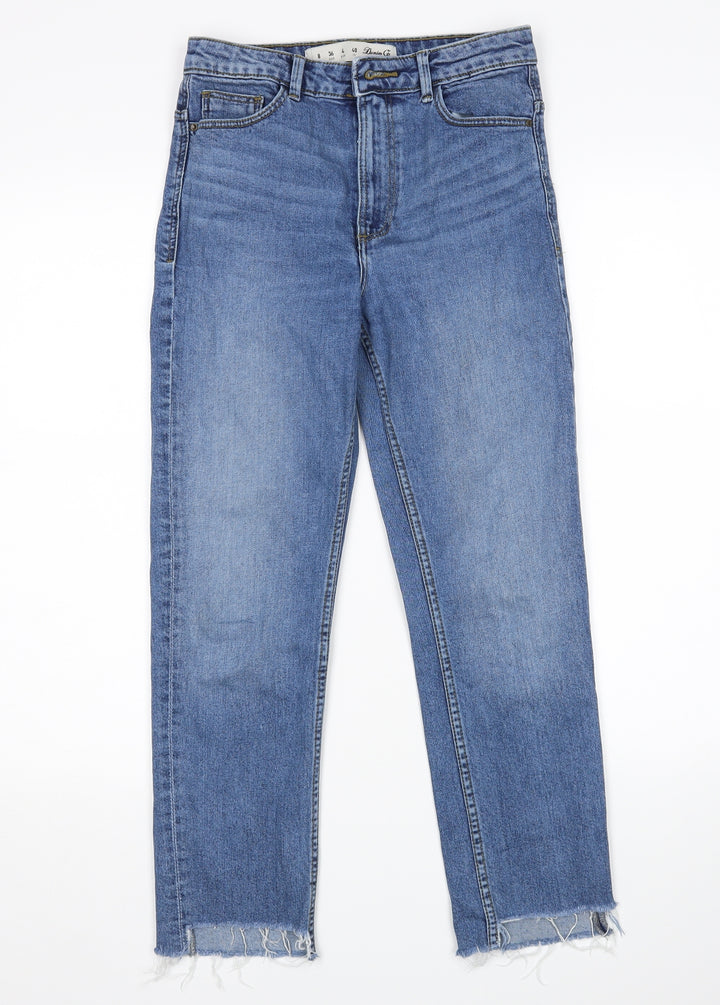 Denim CO Womens Blue Straight Jeans Size 8 L26 in