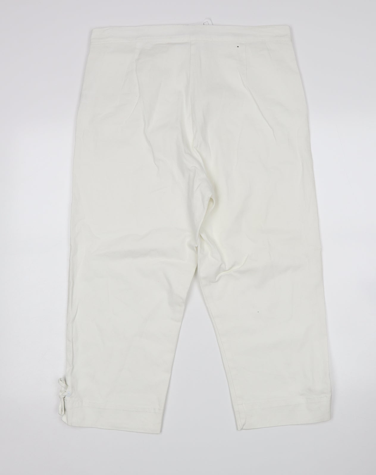 Bonmarche Womens White   Cropped Trousers Size 16 L22 in