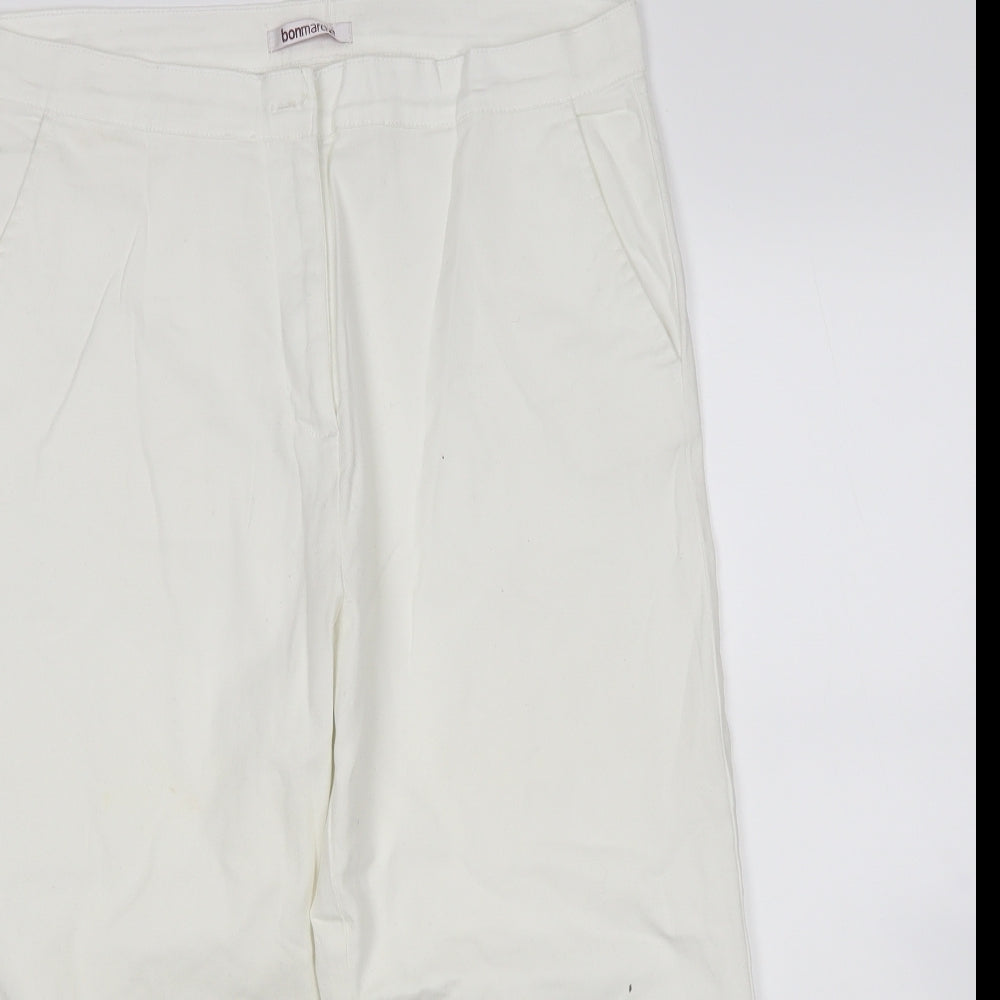 Bonmarche Womens White   Cropped Trousers Size 16 L22 in