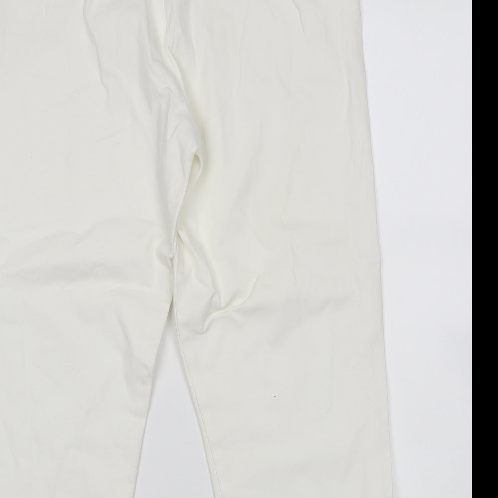 Bonmarche Womens White   Cropped Trousers Size 16 L22 in