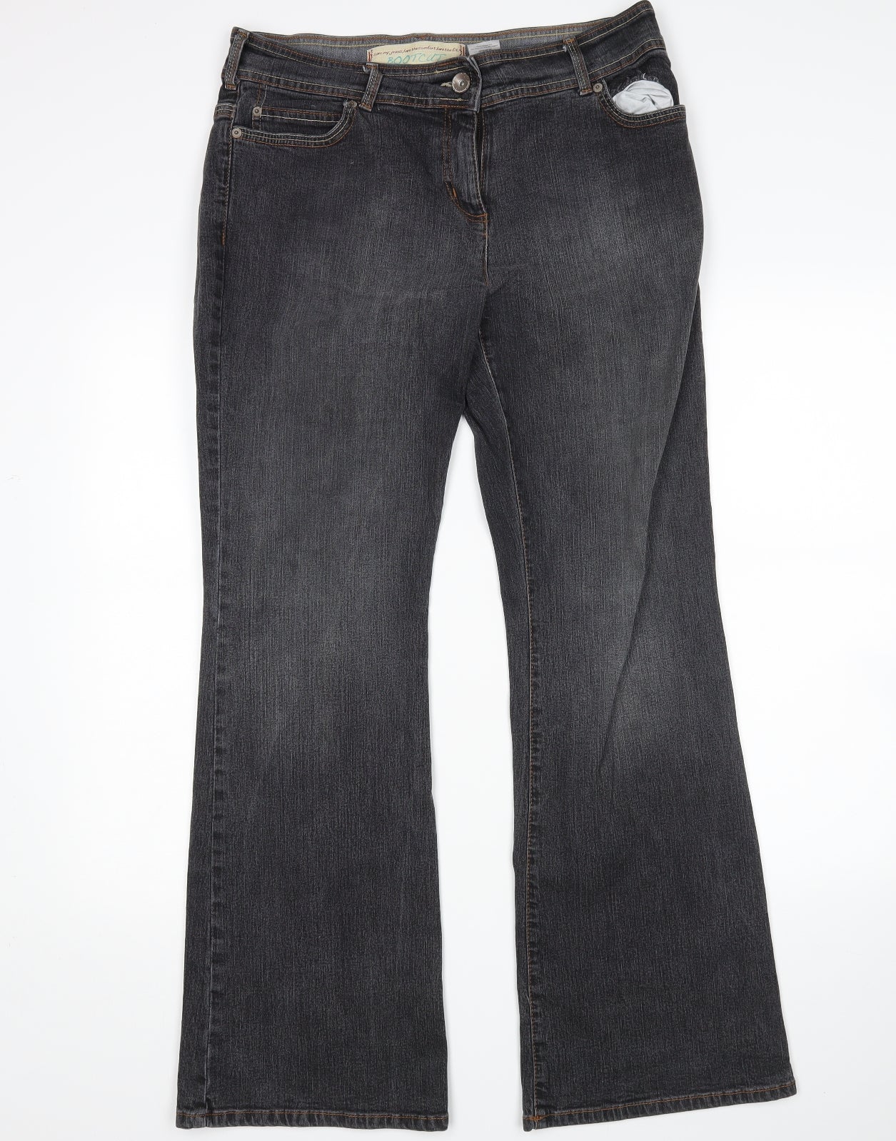 NEXT Womens Grey   Bootcut Jeans Size 14 L32 in