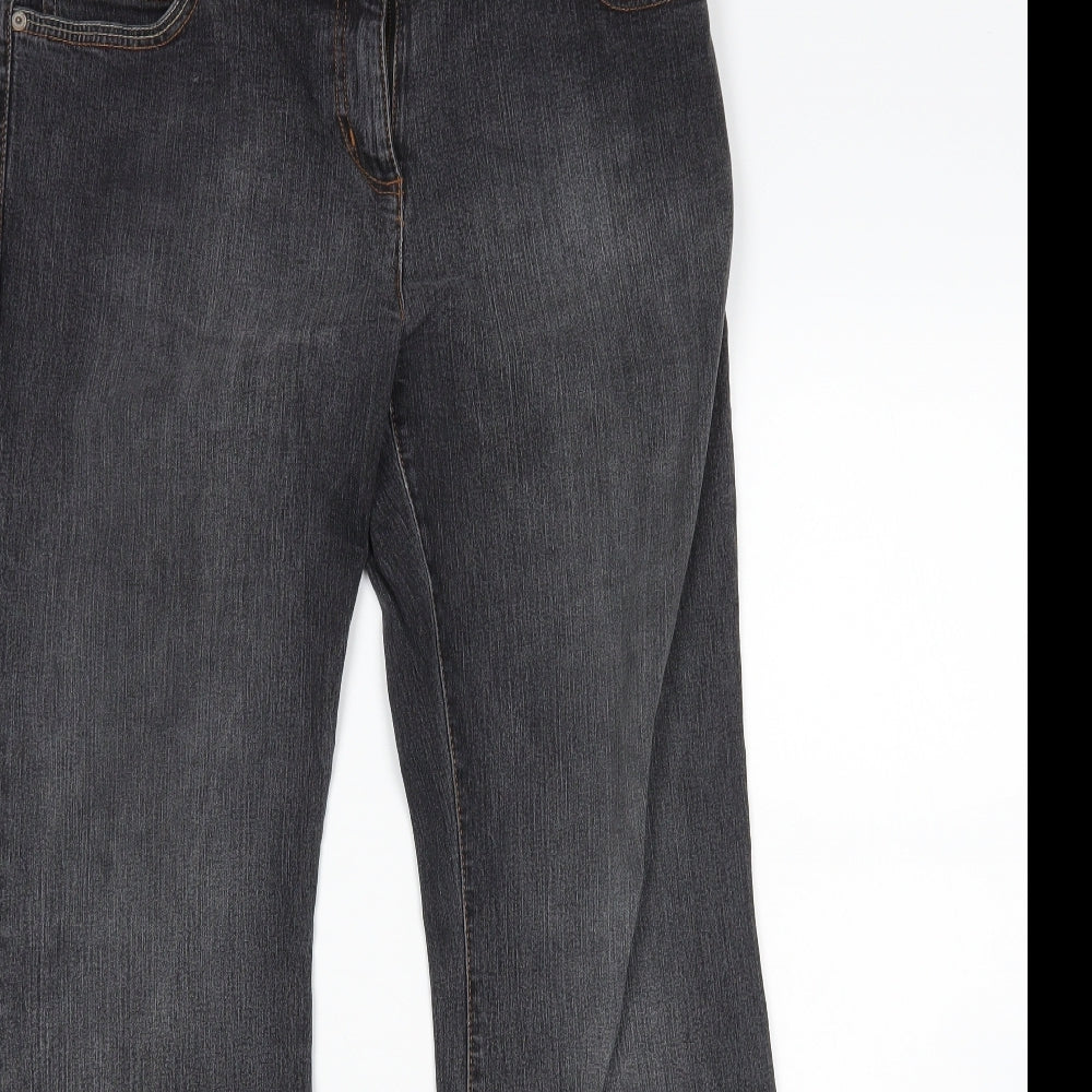NEXT Womens Grey   Bootcut Jeans Size 14 L32 in