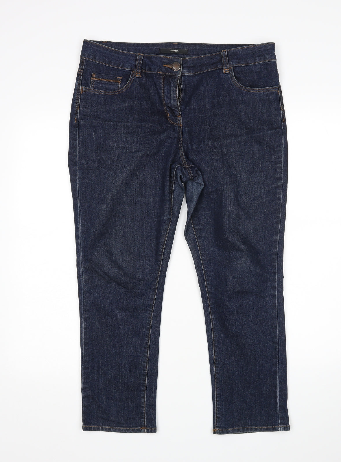 George Womens Blue   Cropped Jeans Size 14 L24 in