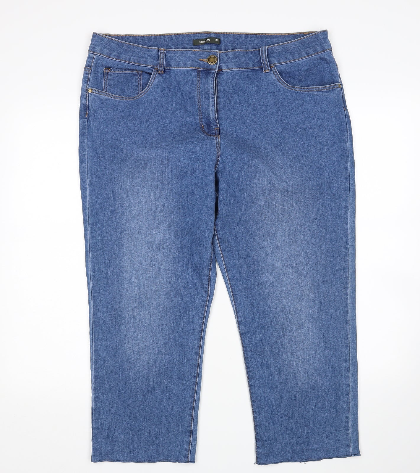 Bonmarche Womens Blue   Cropped Jeans Size 18 L24 in