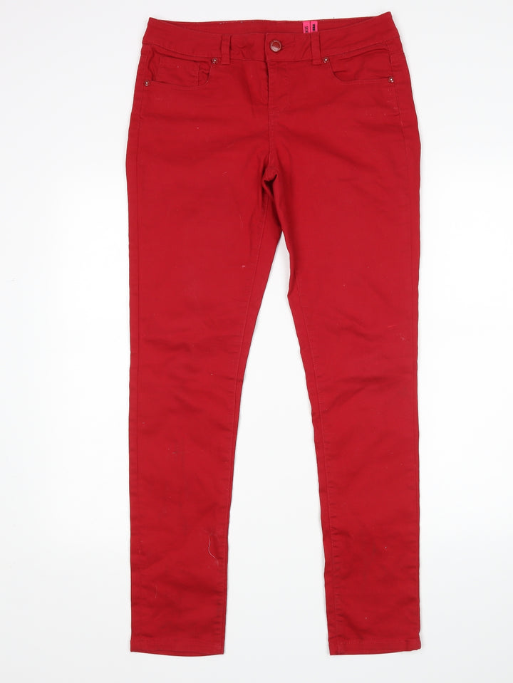 YESYES Womens Red   Skinny Jeans Size 10 L30 in