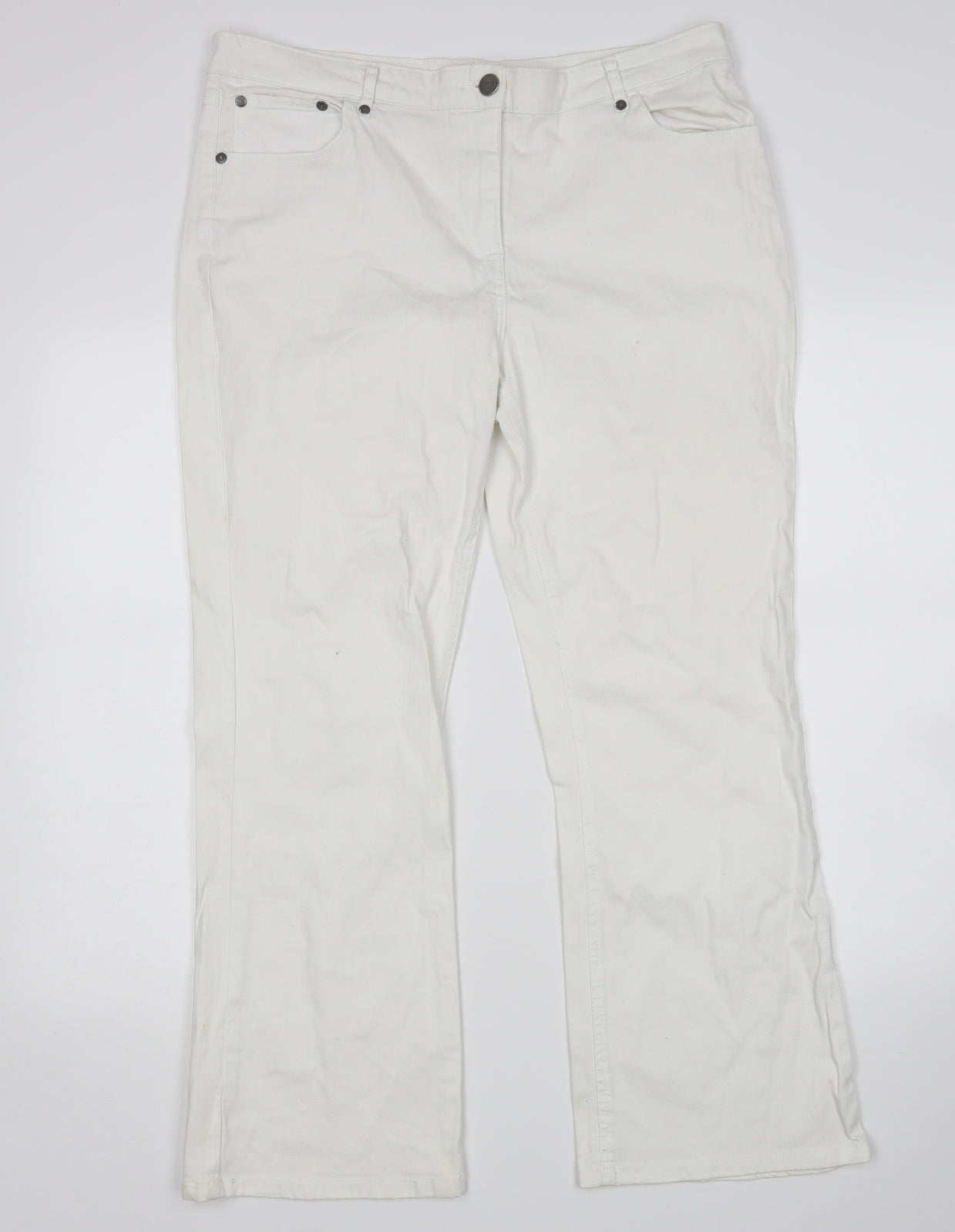 Matalan Womens White   Bootcut Jeans Size 16 L28 in