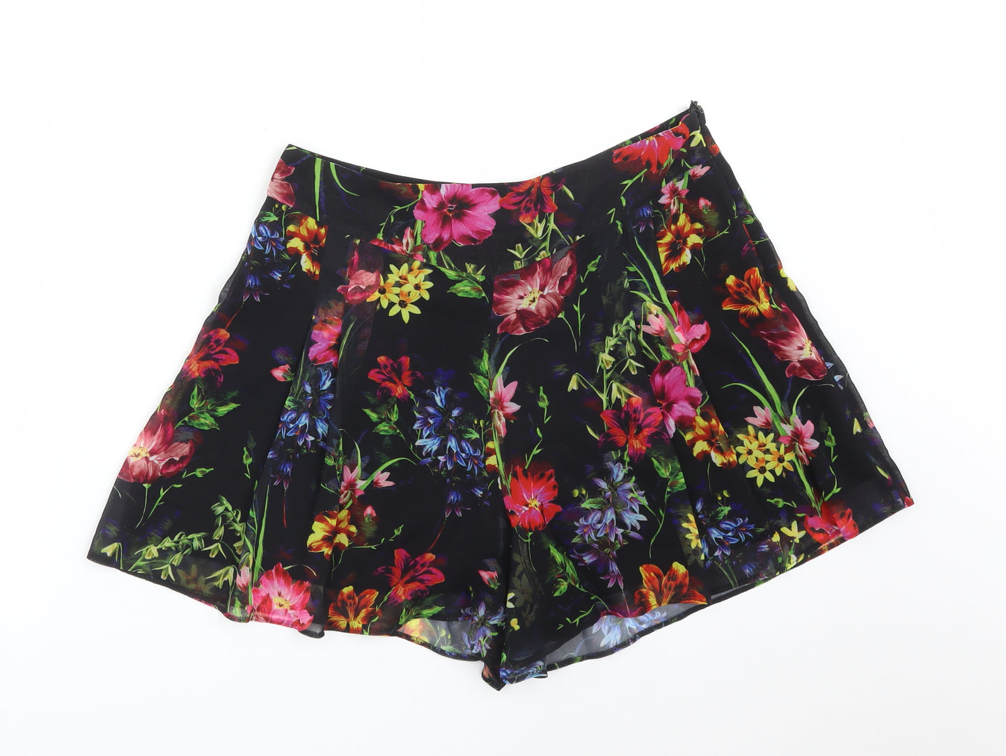 Red Herring Womens Black Floral   Shorts Size 12
