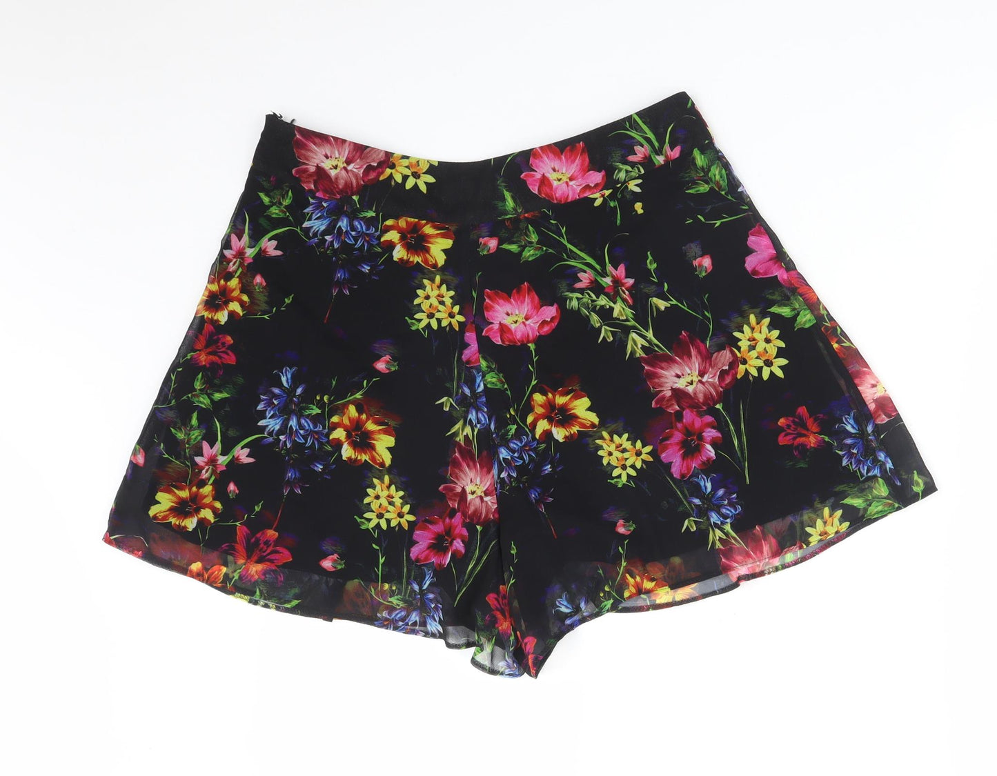 Red Herring Womens Black Floral   Shorts Size 12