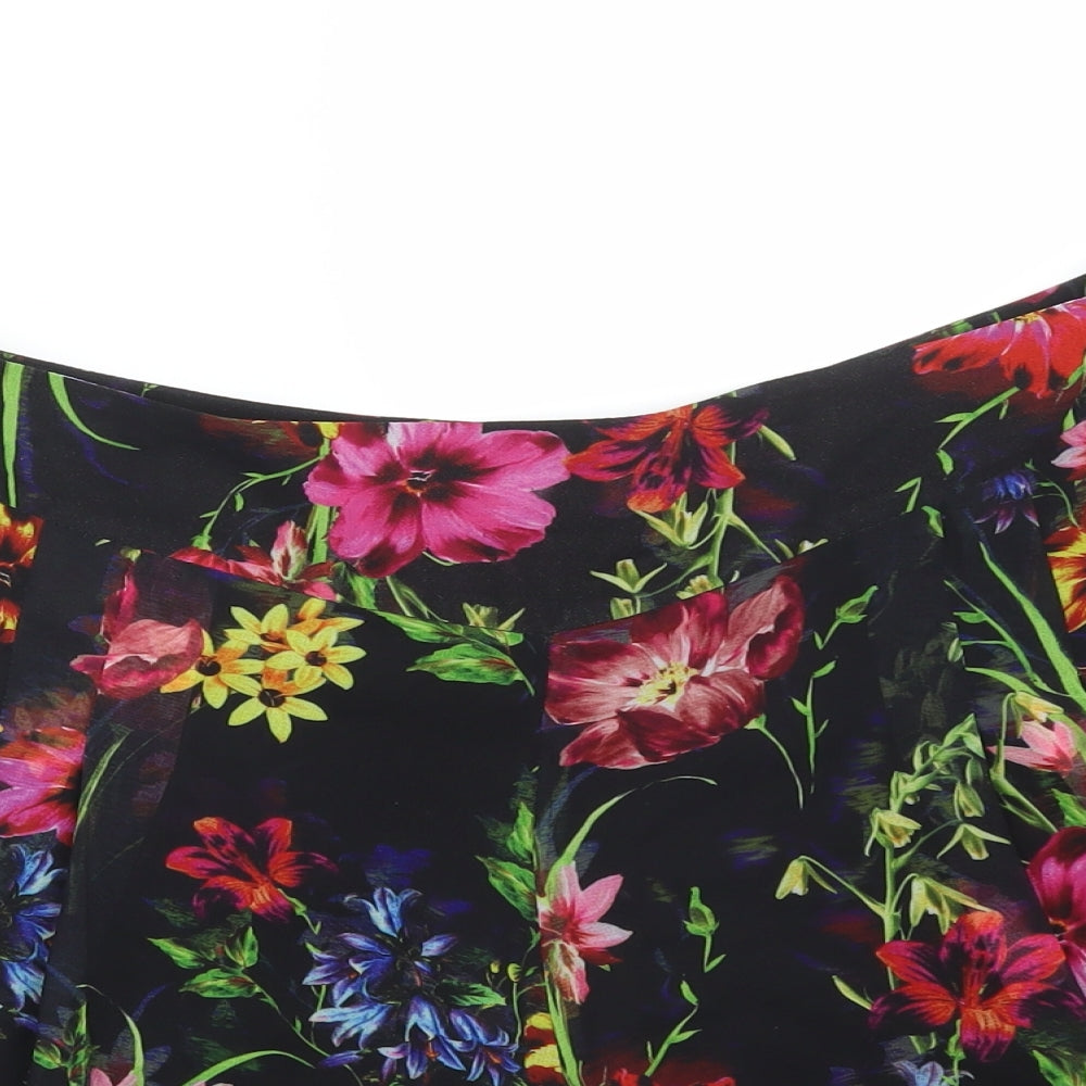 Red Herring Womens Black Floral   Shorts Size 12