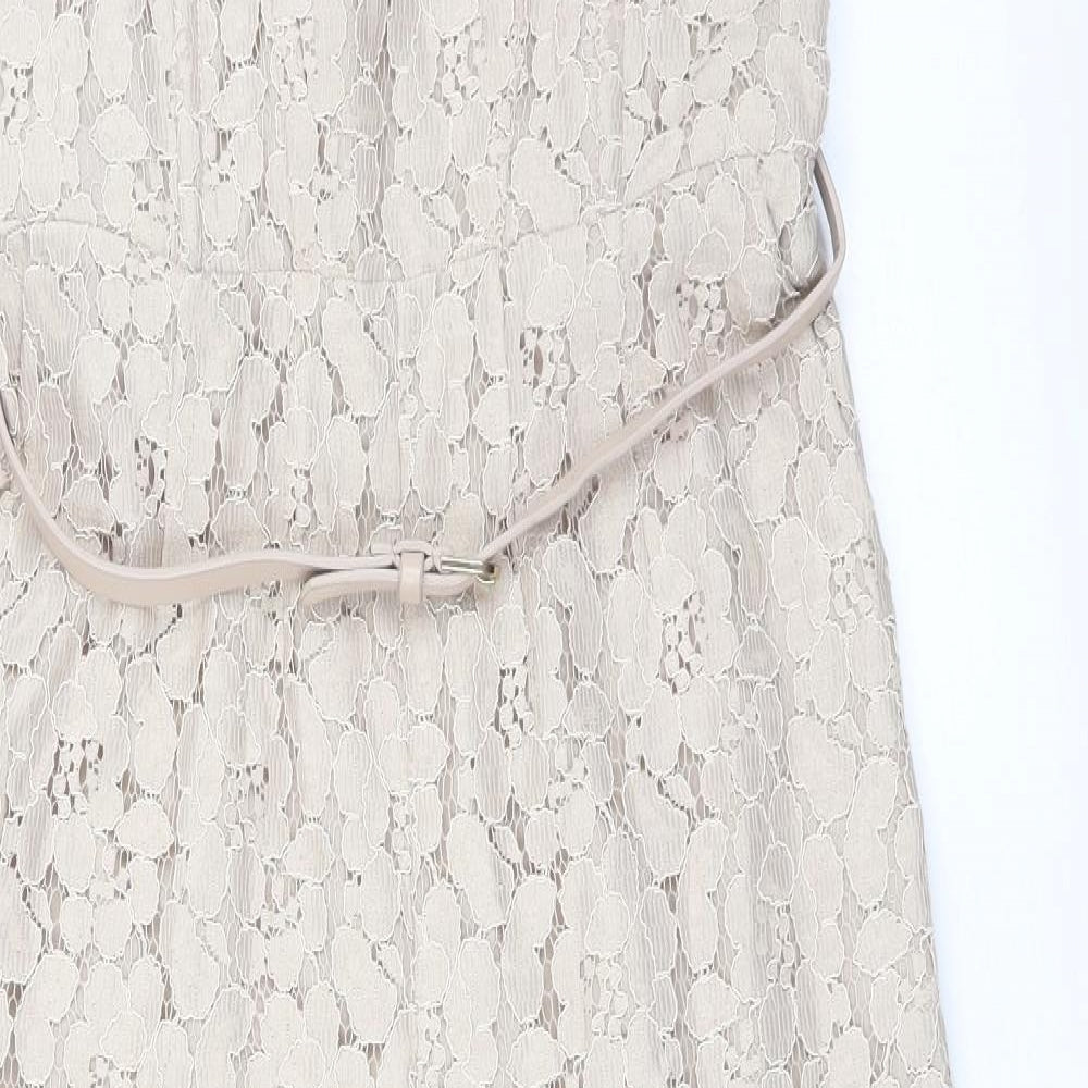 NEXT Womens Beige Floral  Jumpsuit One-Piece Size 12
