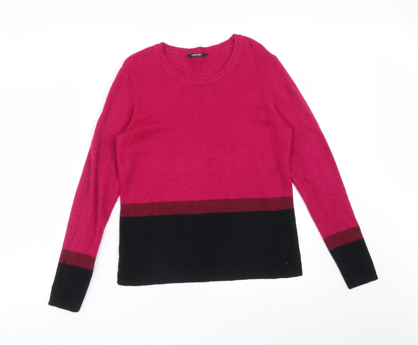 Olsen Womens Multicoloured Colourblock  Pullover Sweatshirt Size 14