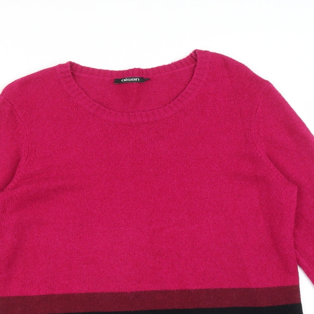 Olsen Womens Multicoloured Colourblock  Pullover Sweatshirt Size 14