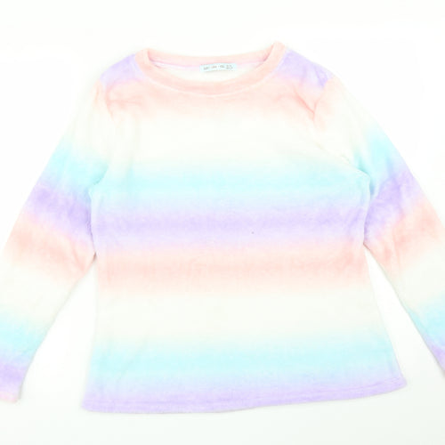 JUST LIKE YOU Womens Multicoloured Striped  Pullover Sweatshirt Size M