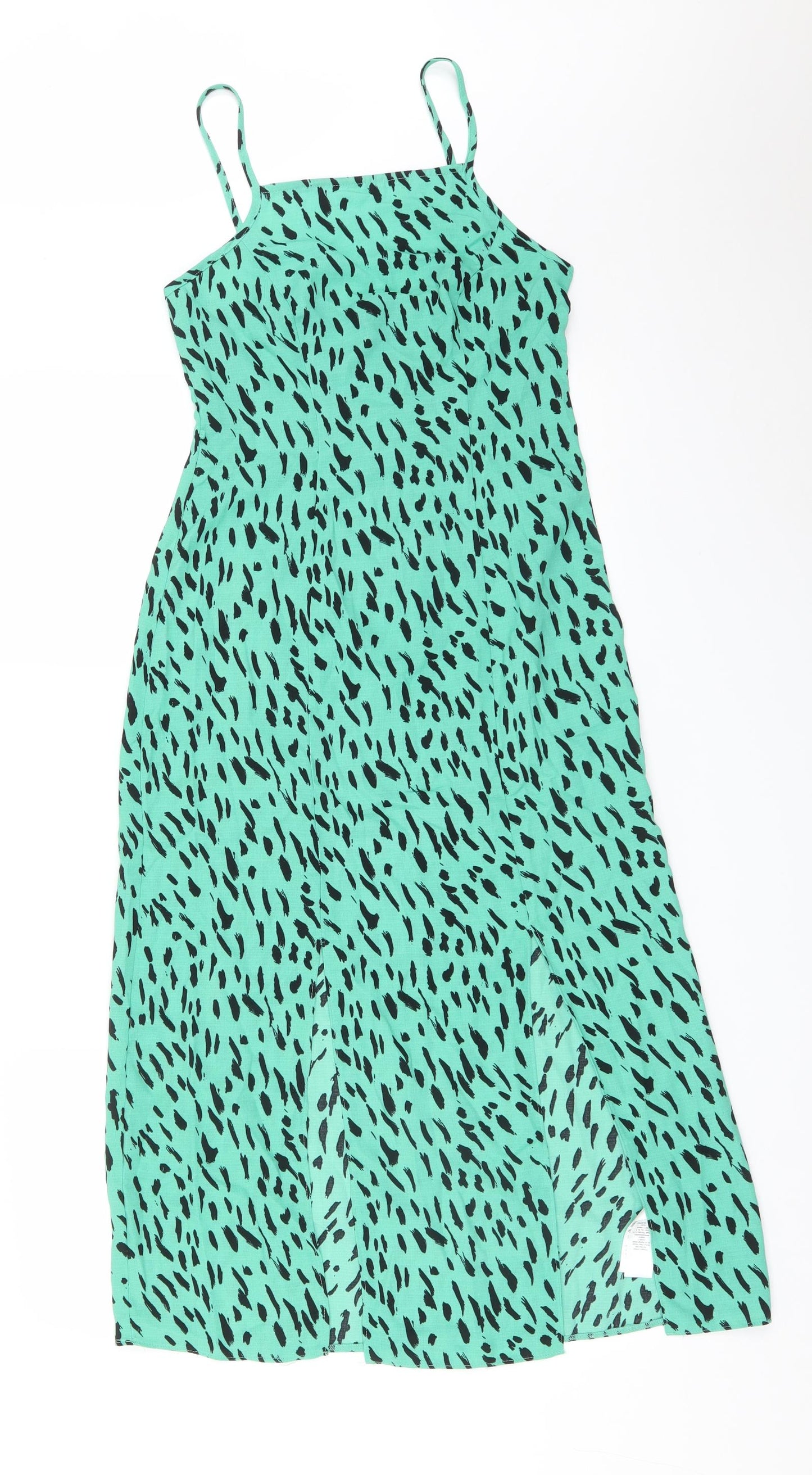 Primark Womens Green Animal Print  A-Line  Size 6
