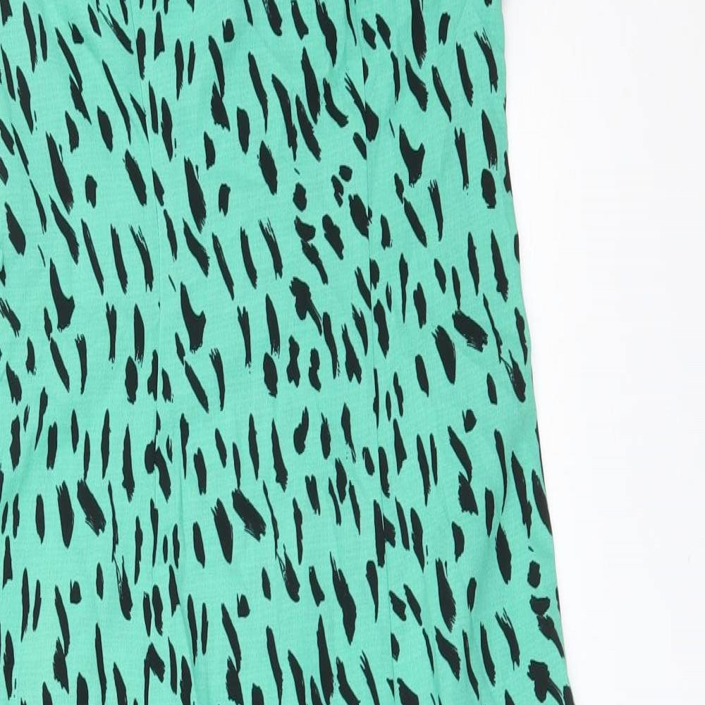 Primark Womens Green Animal Print  A-Line  Size 6