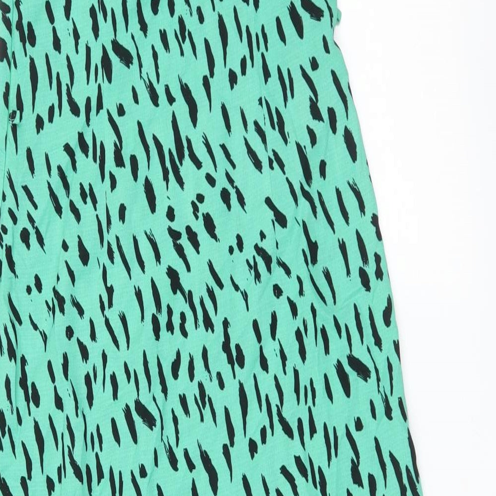 Primark Womens Green Animal Print  A-Line  Size 6