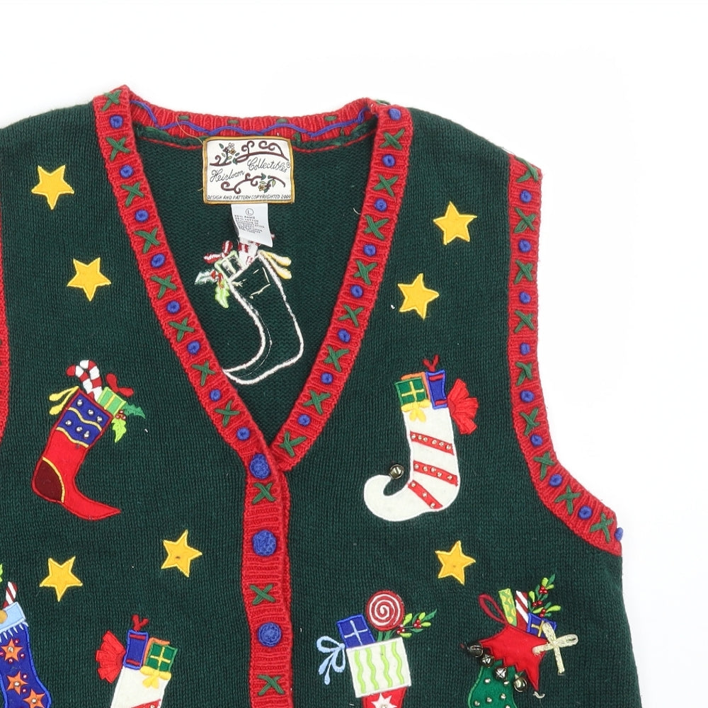 HEIDOOM COLLECTIABLES Mens Multicoloured   Vest Sweatshirt Size L  - CHRISTMAS