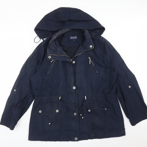 Maine Womens Blue   Overcoat Coat Size 18