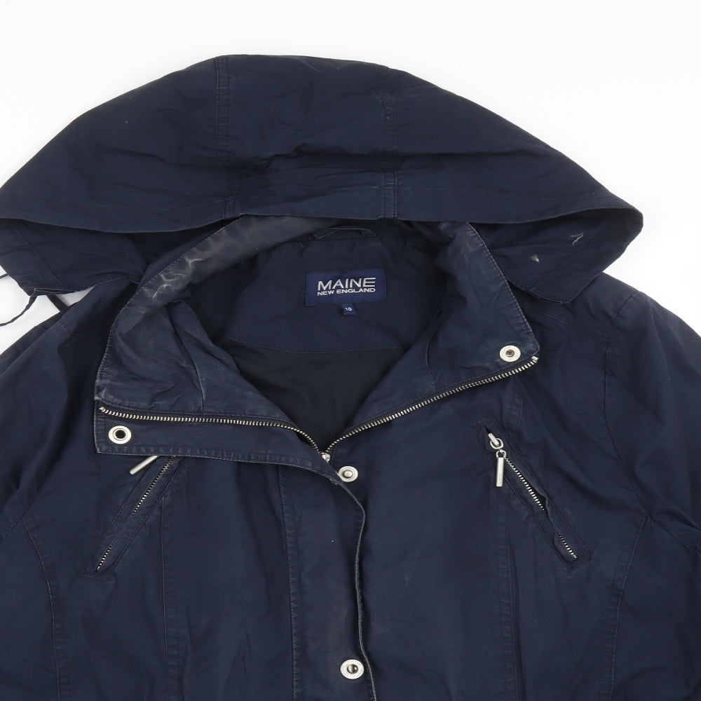 Maine Womens Blue   Overcoat Coat Size 18