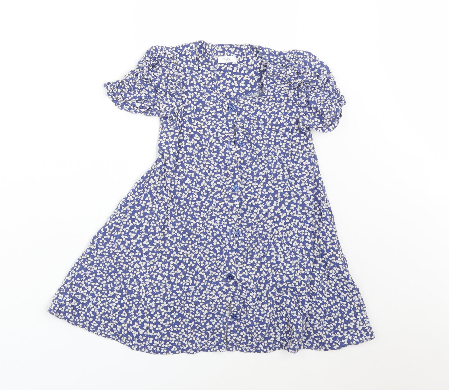 NEXT Girls Blue Floral  Fit & Flare  Size 5 Years