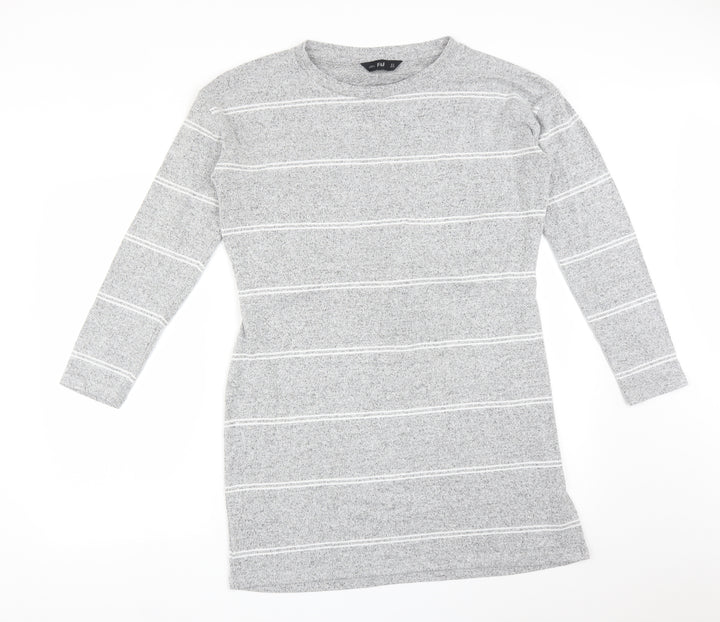 F&F Womens Grey Striped A-Line Size 14