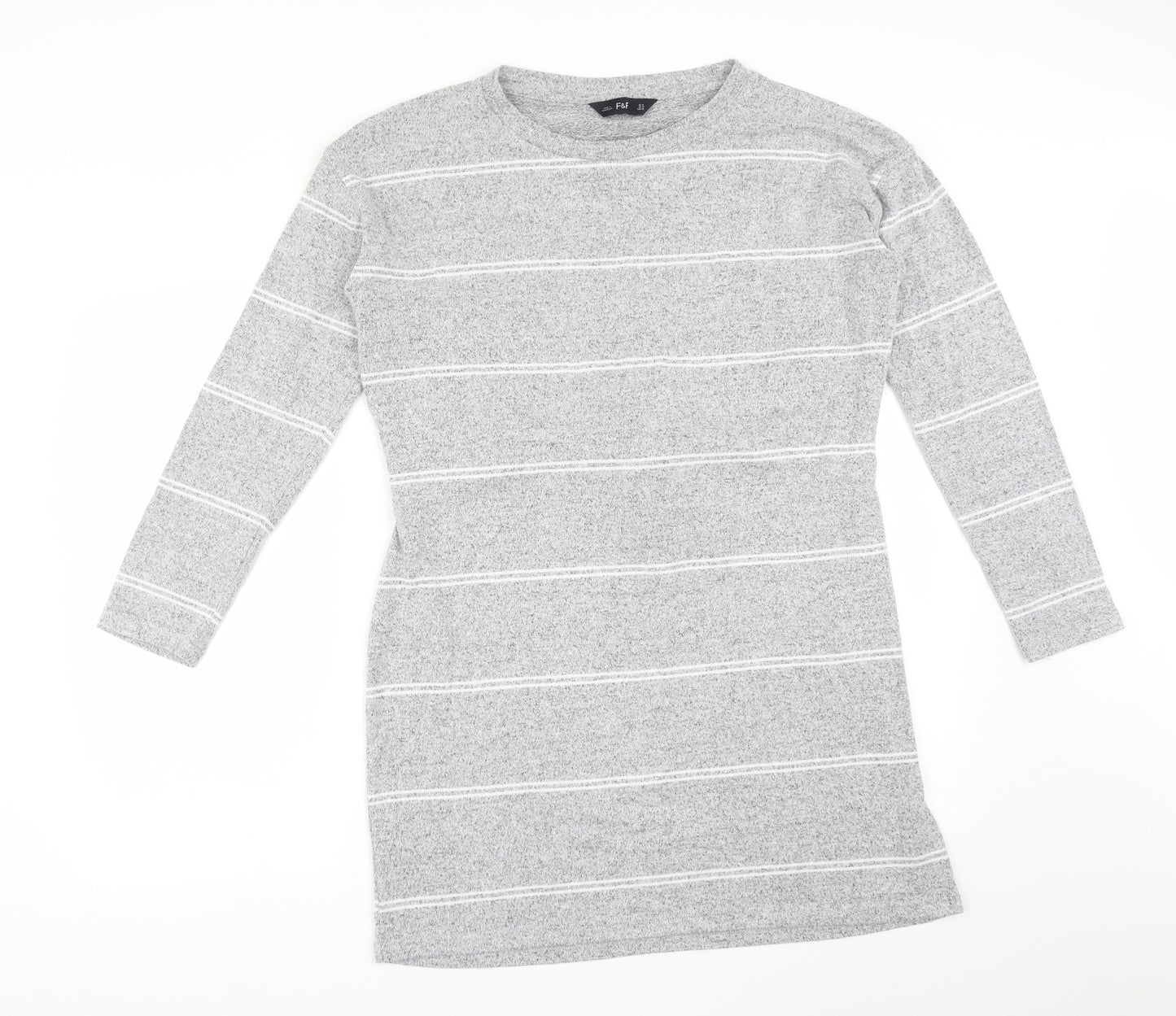 F&F Womens Grey Striped  A-Line  Size 14