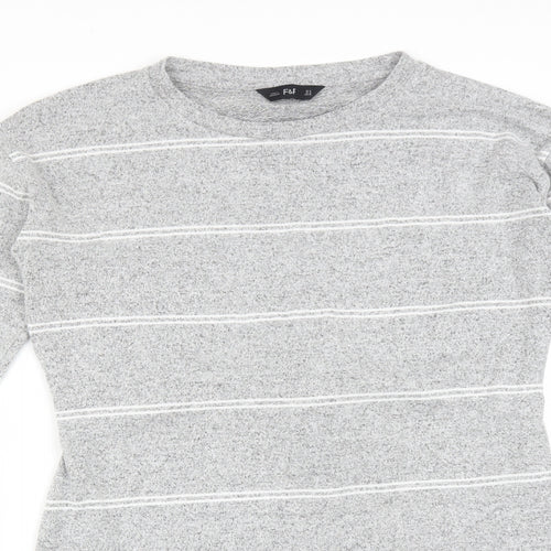 F&F Womens Grey Striped  A-Line  Size 14