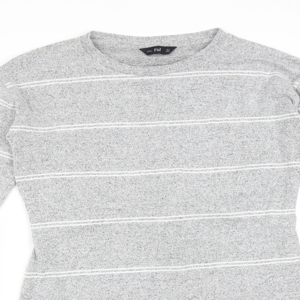F&F Womens Grey Striped  A-Line  Size 14