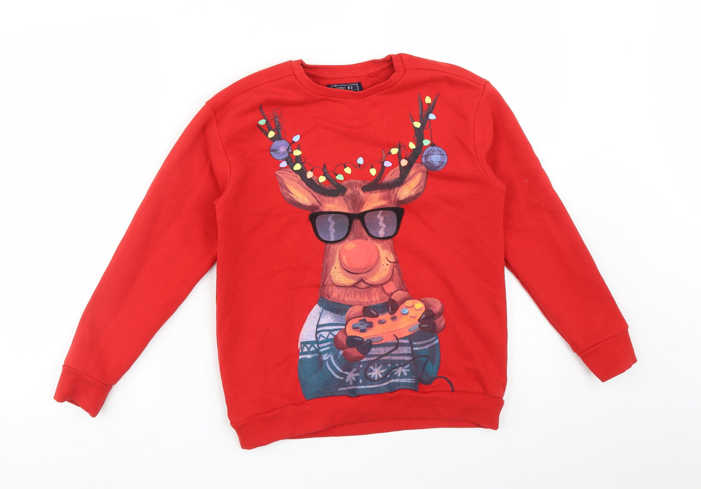 NEXT Boys Red   Pullover Sweatshirt Size 10 Years  - CHIRSTMAS