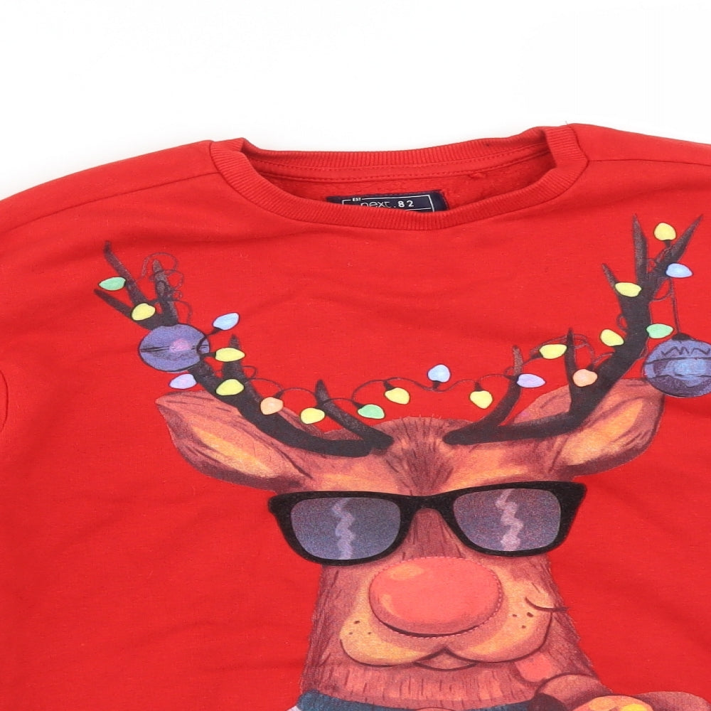 NEXT Boys Red   Pullover Sweatshirt Size 10 Years  - CHIRSTMAS