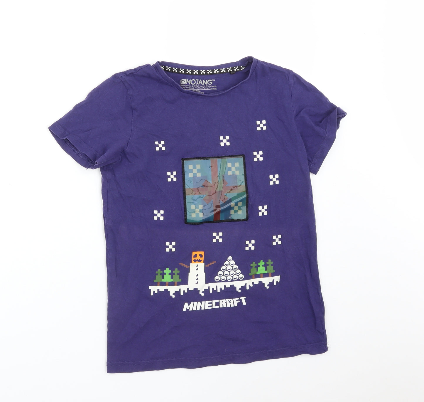 TU Boys Purple   Basic T-Shirt Size 11 Years  - MINECRAFT
