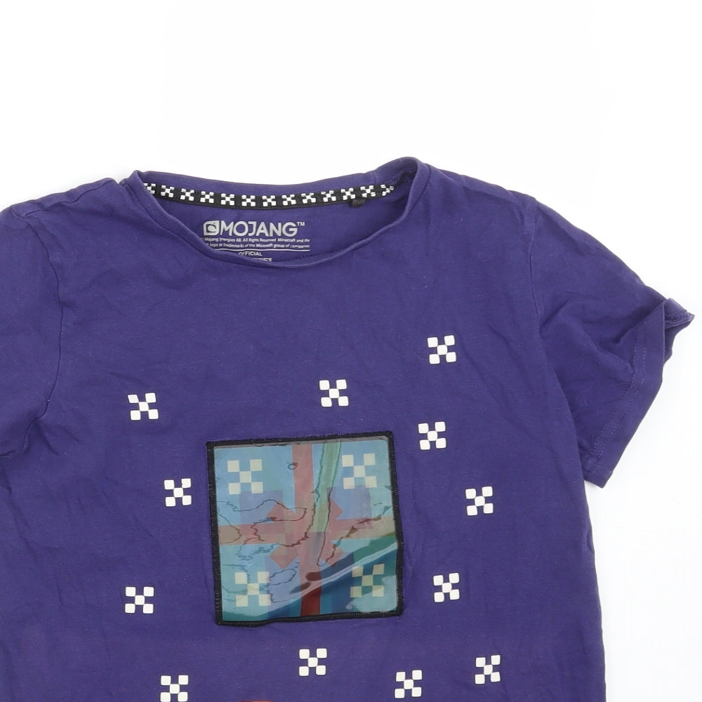 TU Boys Purple   Basic T-Shirt Size 11 Years  - MINECRAFT