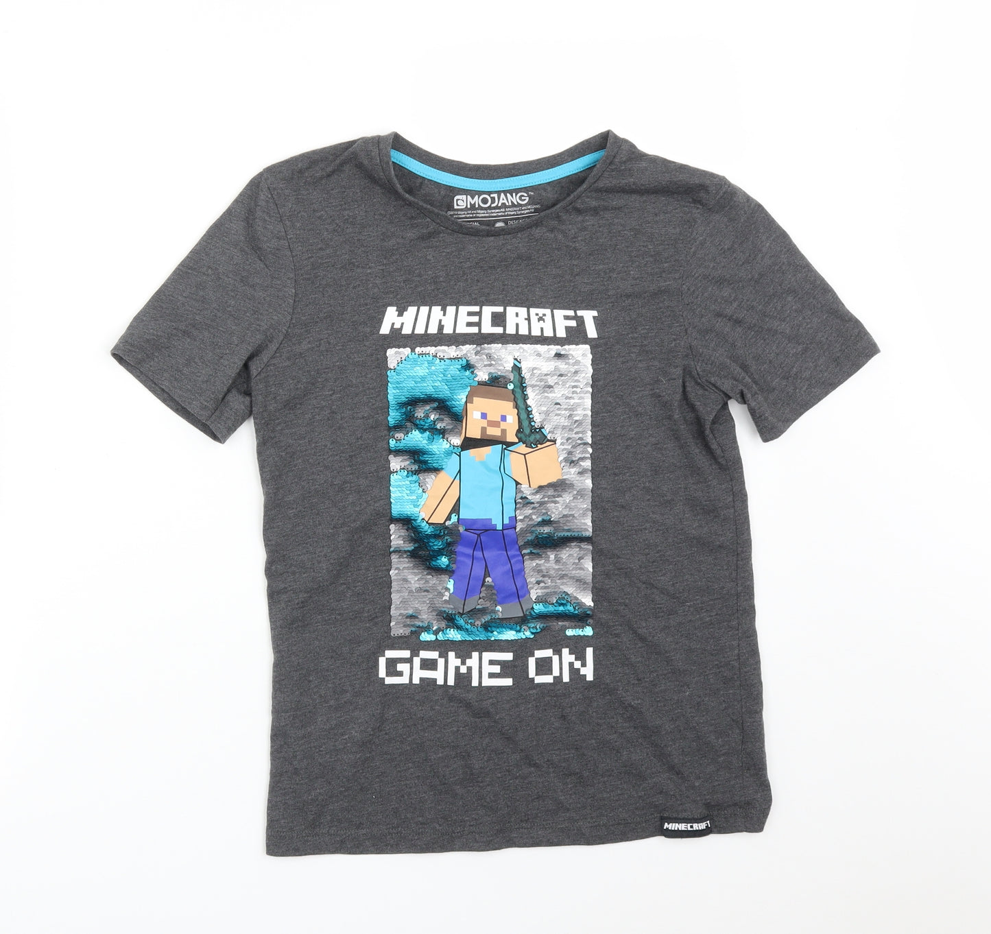 PEP&CO Girls Grey   Basic T-Shirt Size 13-14 Years  - MINECRAFT