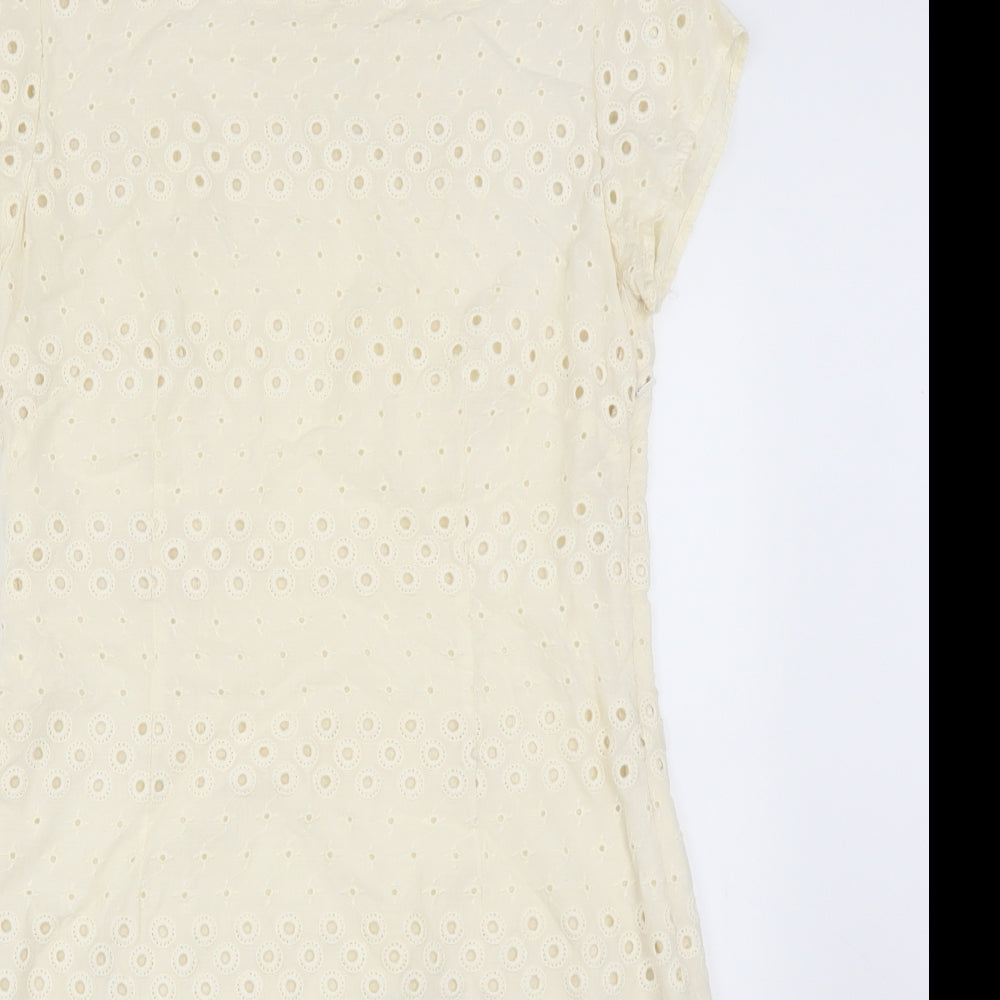 Preworn Womens Yellow Geometric  Pencil Dress  Size 12