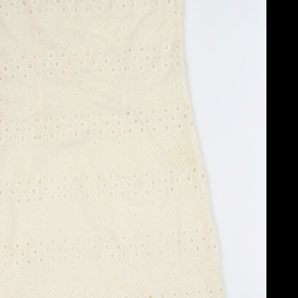 Preworn Womens Yellow Geometric  Pencil Dress  Size 12