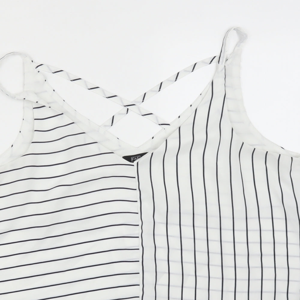 F&F Womens Multicoloured Striped  Camisole T-Shirt Size 16