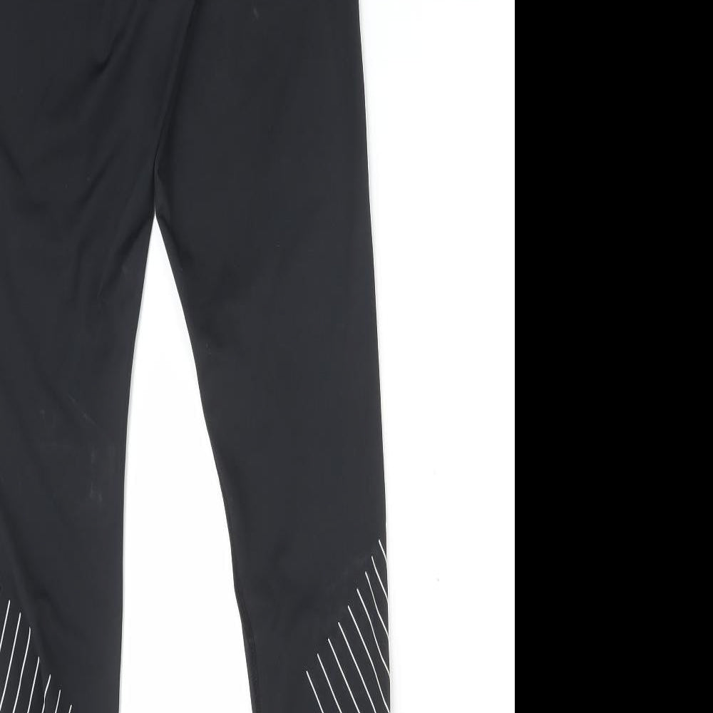 4F Womens Black Striped   Leggings Size S L26 in