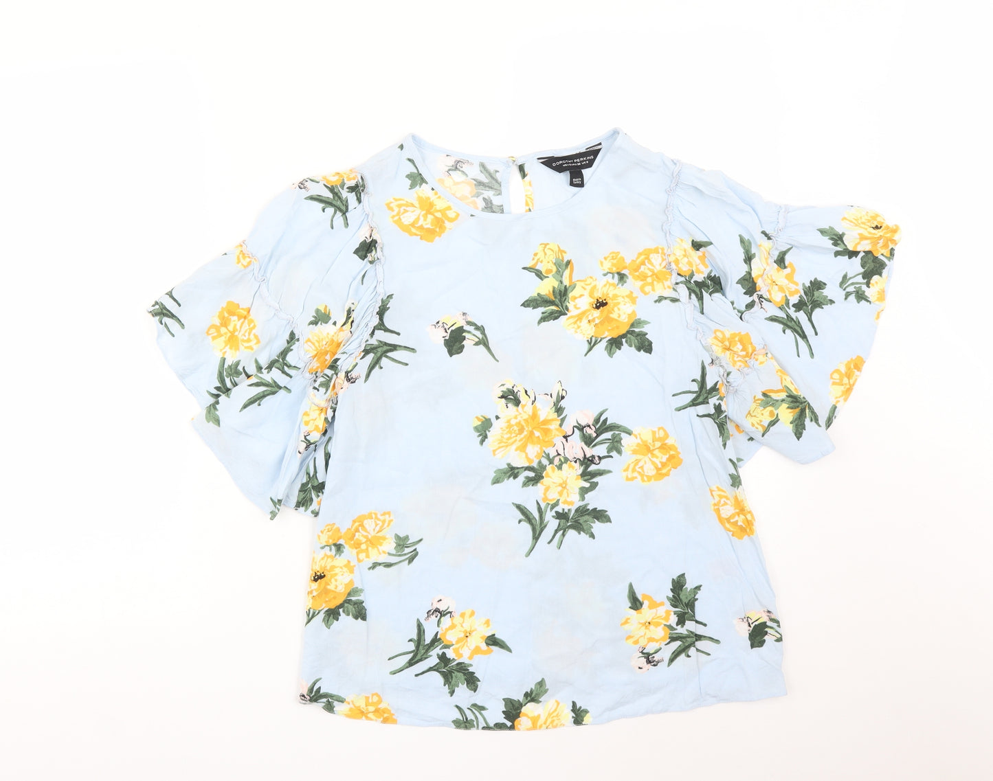 Dorothy Perkins Womens Blue Floral  Basic T-Shirt Size 8